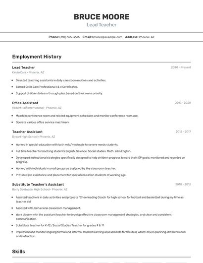 Resume example 2