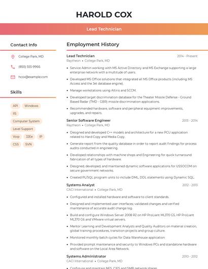 Resume example 3