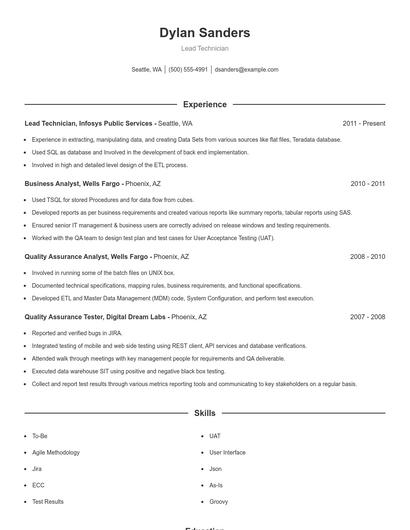 Resume example 1