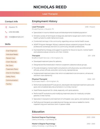 Resume example 3