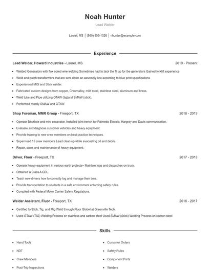 Resume example 1