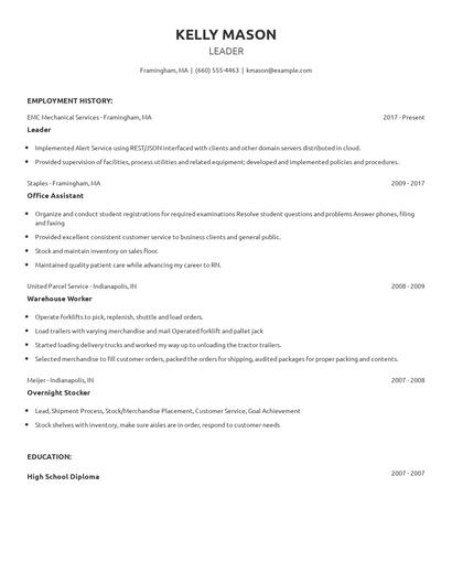 Leader Resume