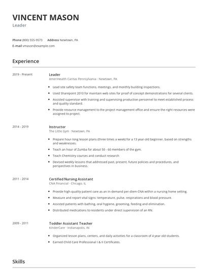 Leader Resume