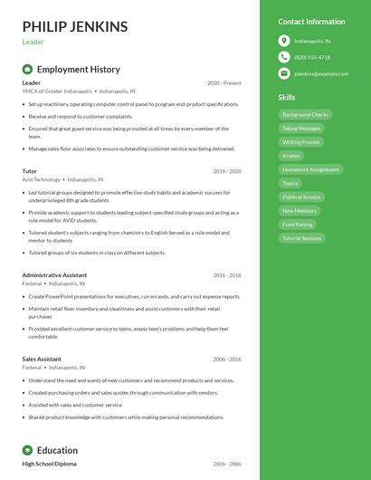Leader Resume