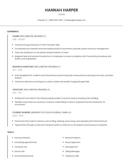 Leader Resume