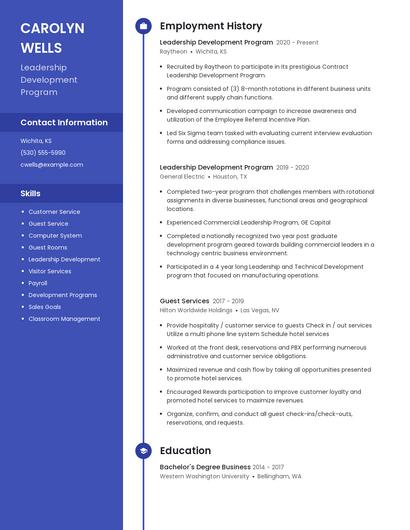 Leadership Development Program Resume