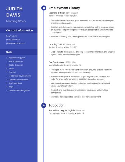 Learning Officer Resume