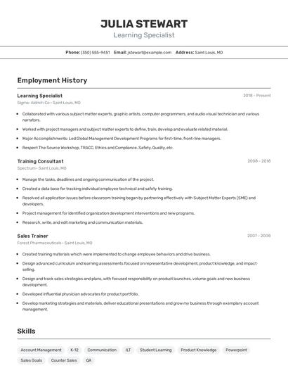 Resume example 2