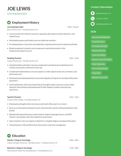 Resume example 4