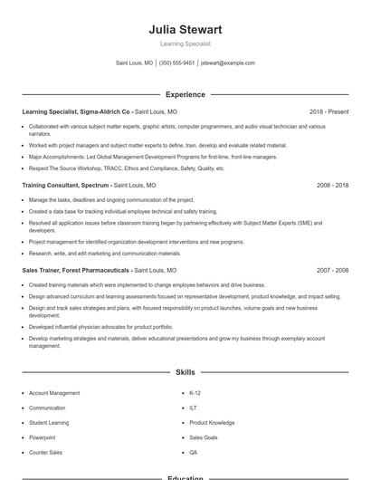 Resume example 1