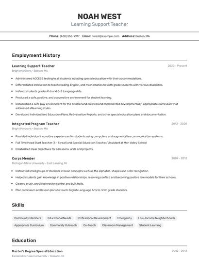 Resume example 2