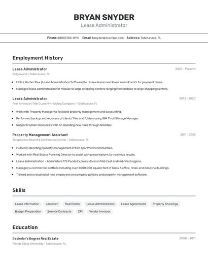 Resume example 2