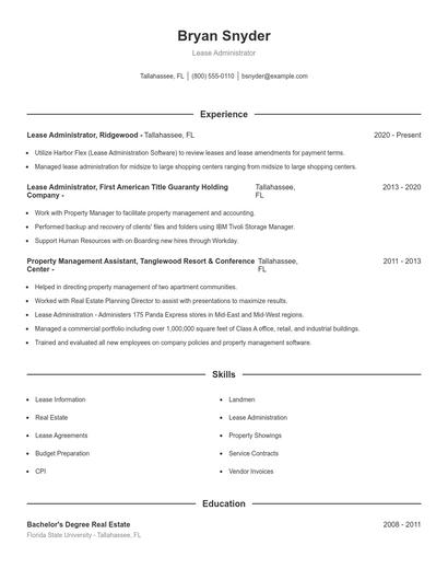 Resume example 1