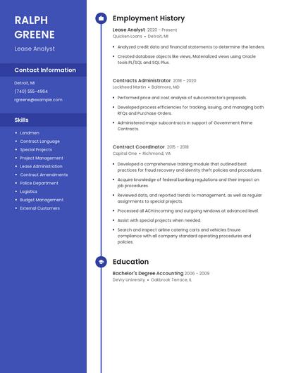 Lease Analyst Resume