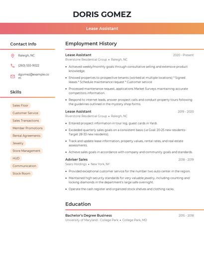 Resume example 3