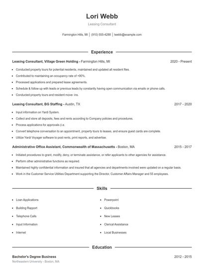 Resume example 1