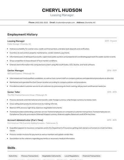 Resume example 2