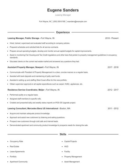 Resume example 1