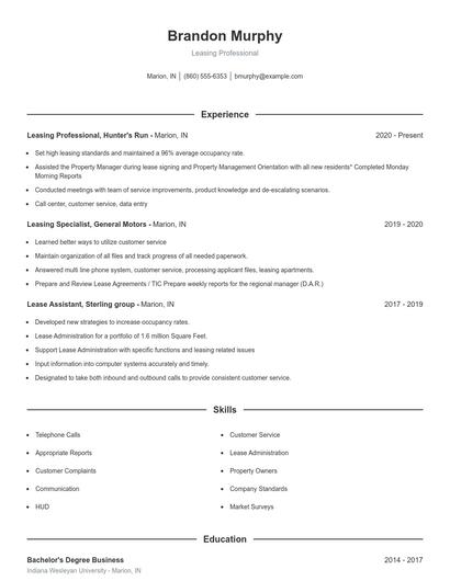 Resume example 1