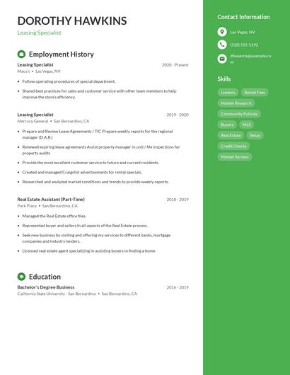 Resume example 4