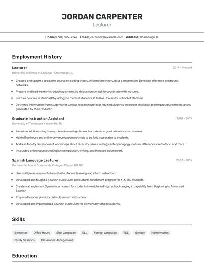 Resume example 2