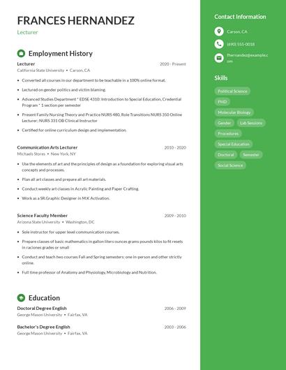 Resume example 5