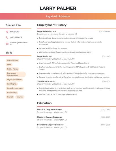 Resume example 3