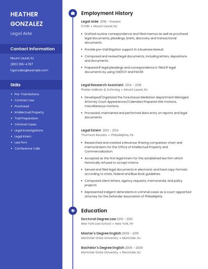 Legal Aide Resume