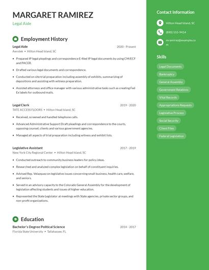 Legal Aide Resume