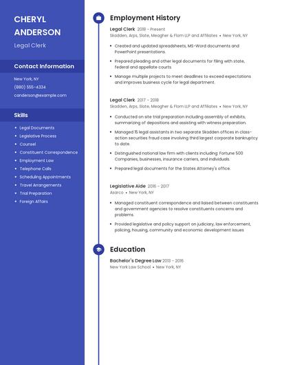 Legal Clerk Resume