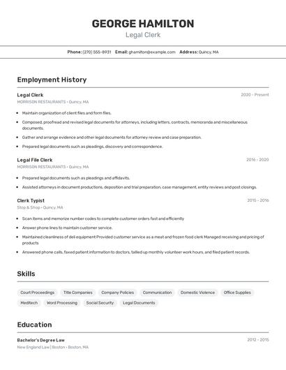 Resume example 2