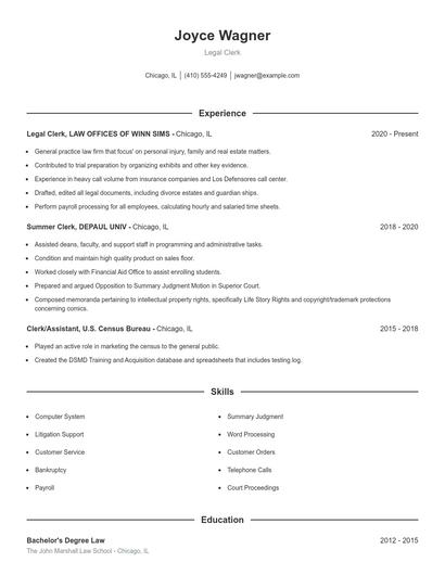 Resume example 1