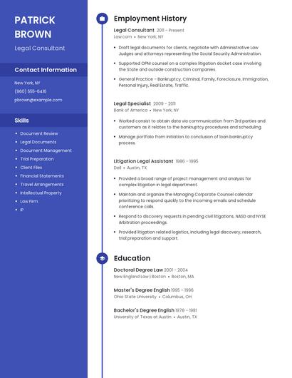 Legal Consultant Resume