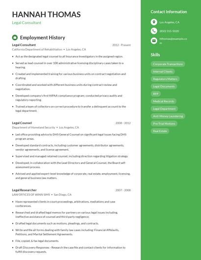 Resume example 5