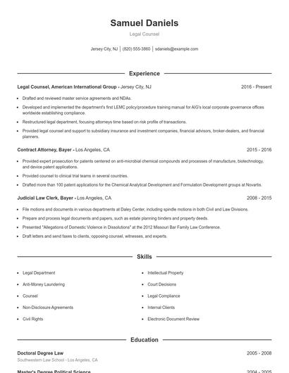 Resume example 1