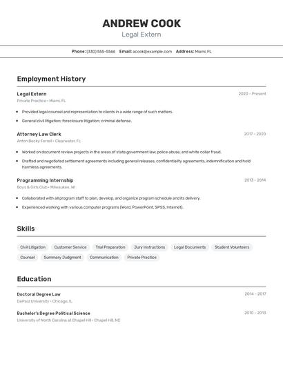 Resume example 2