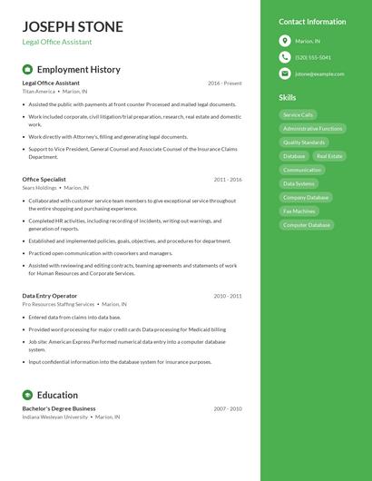 Resume example 5