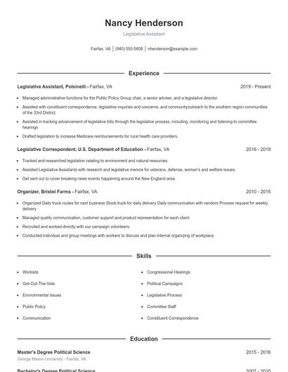 Resume example 1