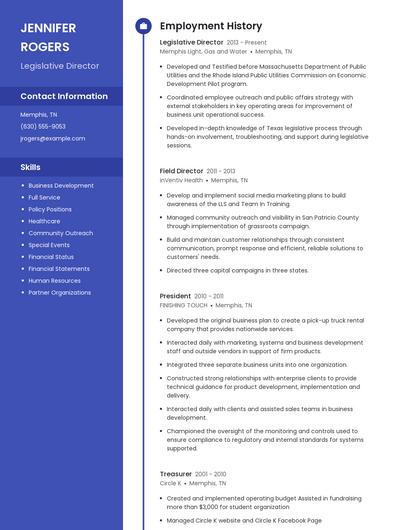 Legislative Director Resume