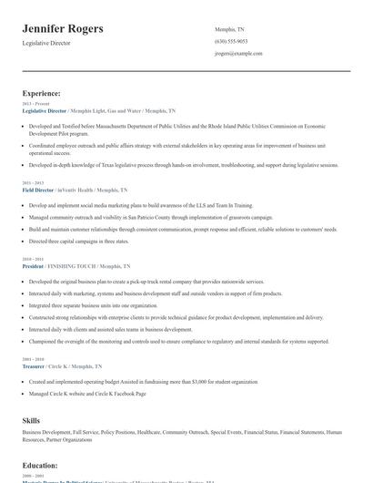 Legislative Director Resume