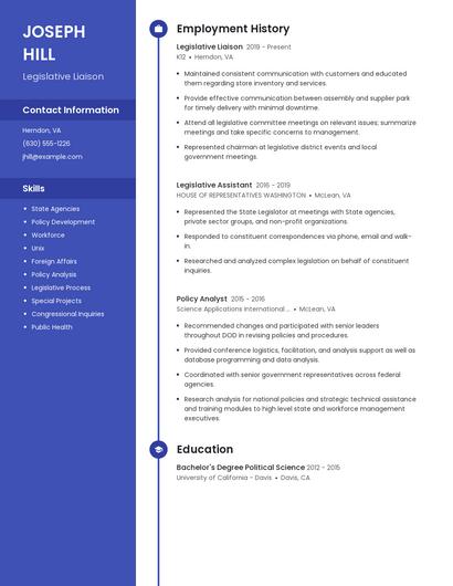 Legislative Liaison Resume