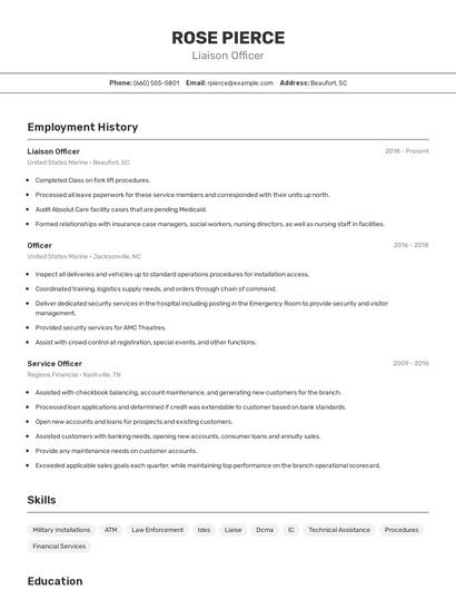 Resume example 2