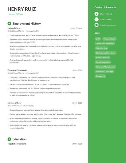 Resume example 5