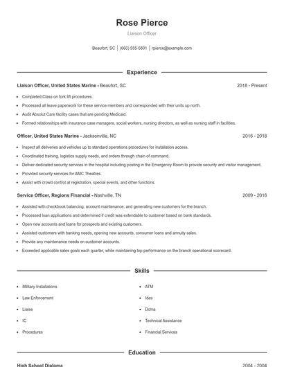 Resume example 1