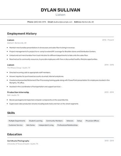 Resume example 2