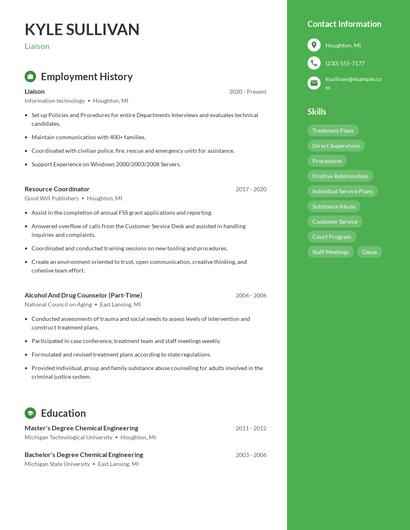 Resume example 5