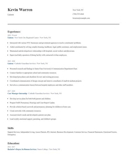 Liaison Resume