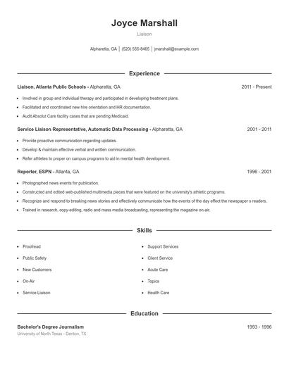 Resume example 1
