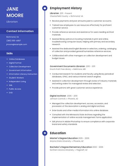 Librarian Resume