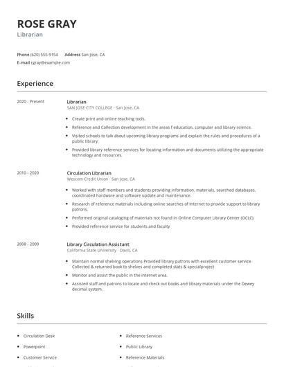 Librarian Resume